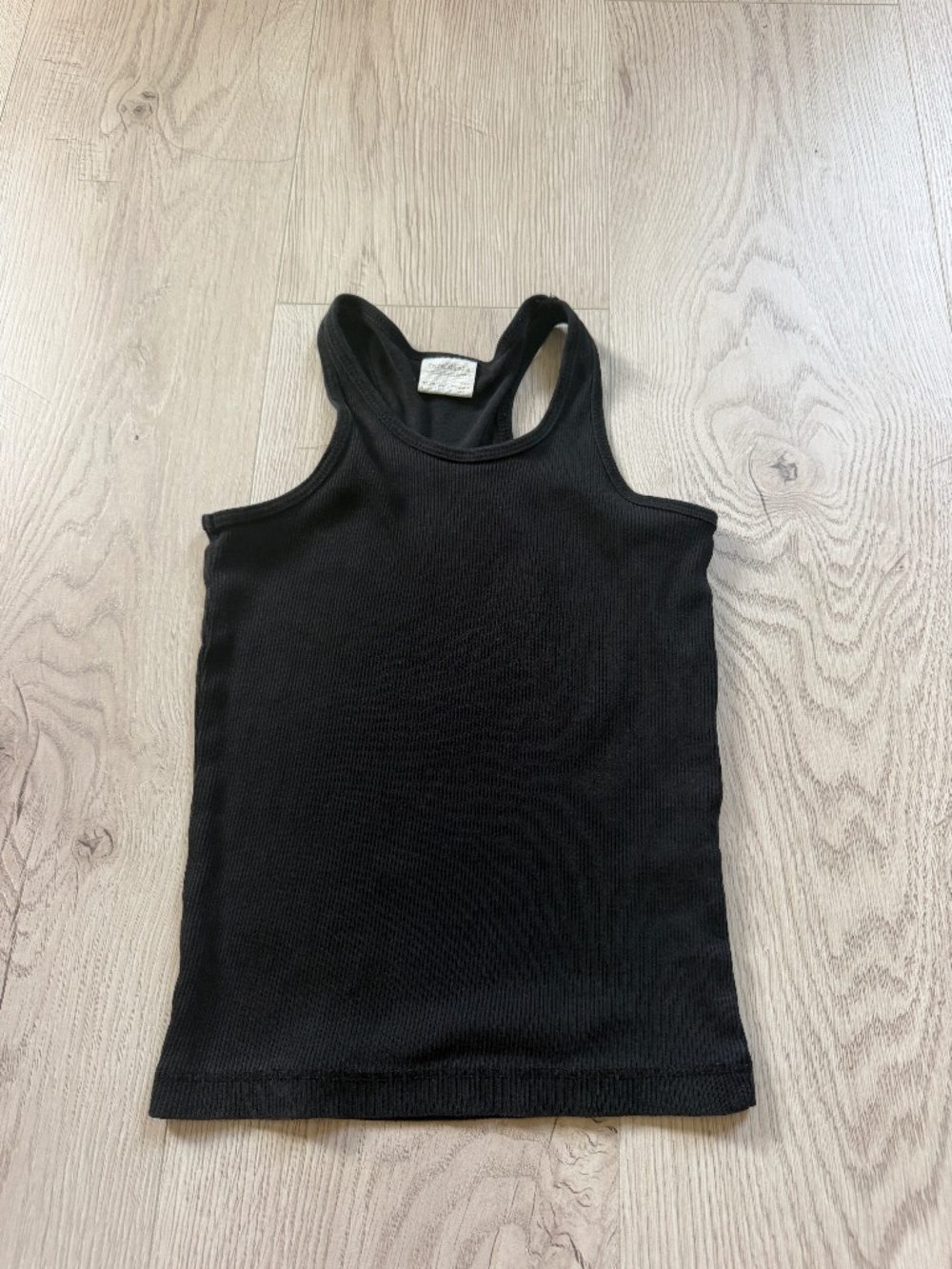 The Zara Girls Black Ribbed Sleeveless Tank Top in size 6-7Y